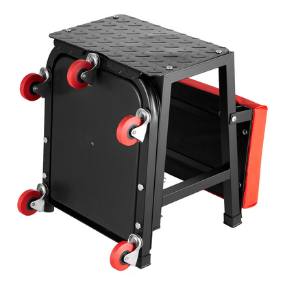 VEVOR Mechanic Stool Rolling Work Seat 300 lbs Load Seat/Step Stool with Wheels