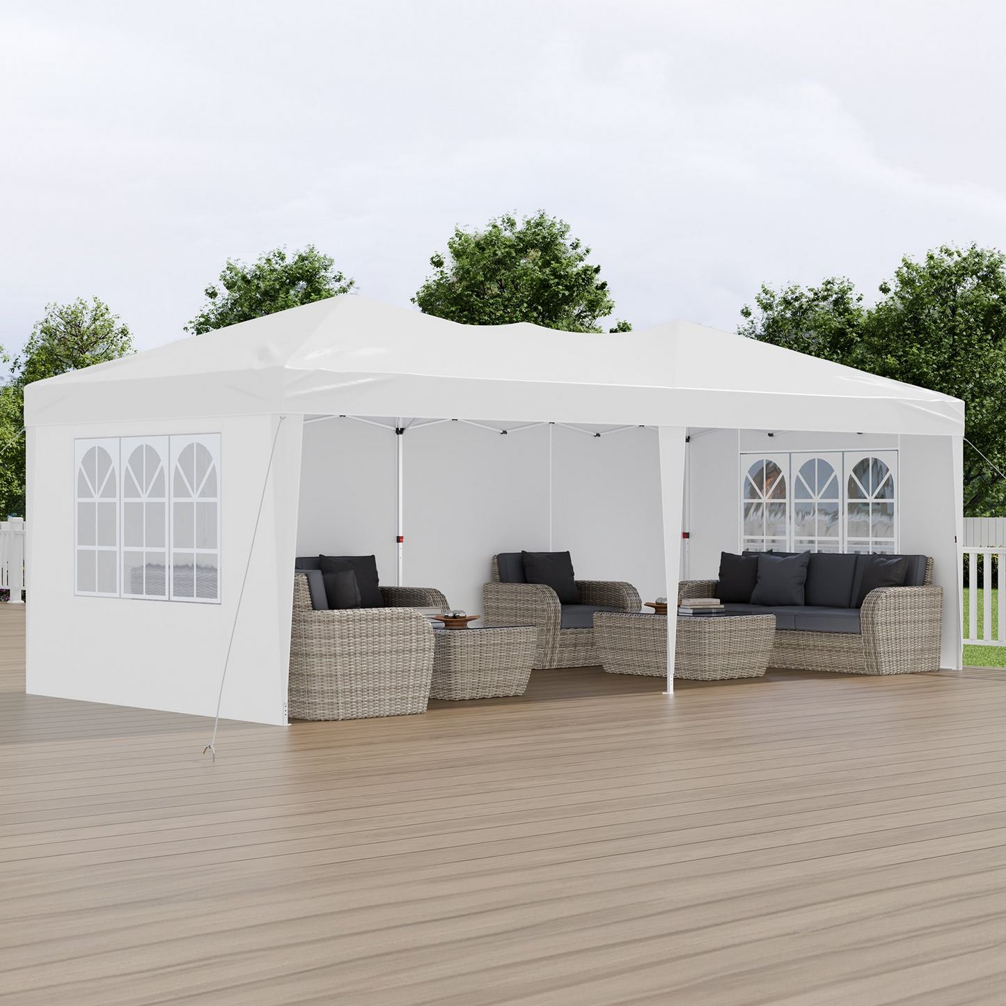 VEVOR Pop Up Canopy 10 x 20 FT Pop Up Gazebo Tent with 3 Sidewalls & 2 Windows
