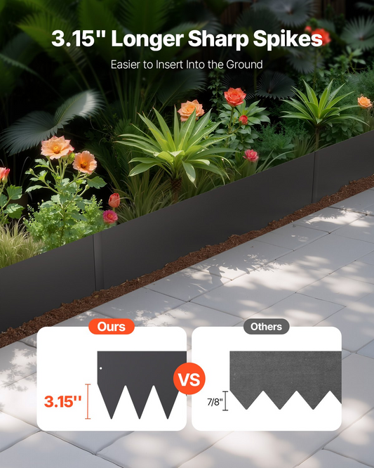 VEVOR Steel Landscape Edging 4 Packs 40 x 8in Rust-Resistant Pathway Divider