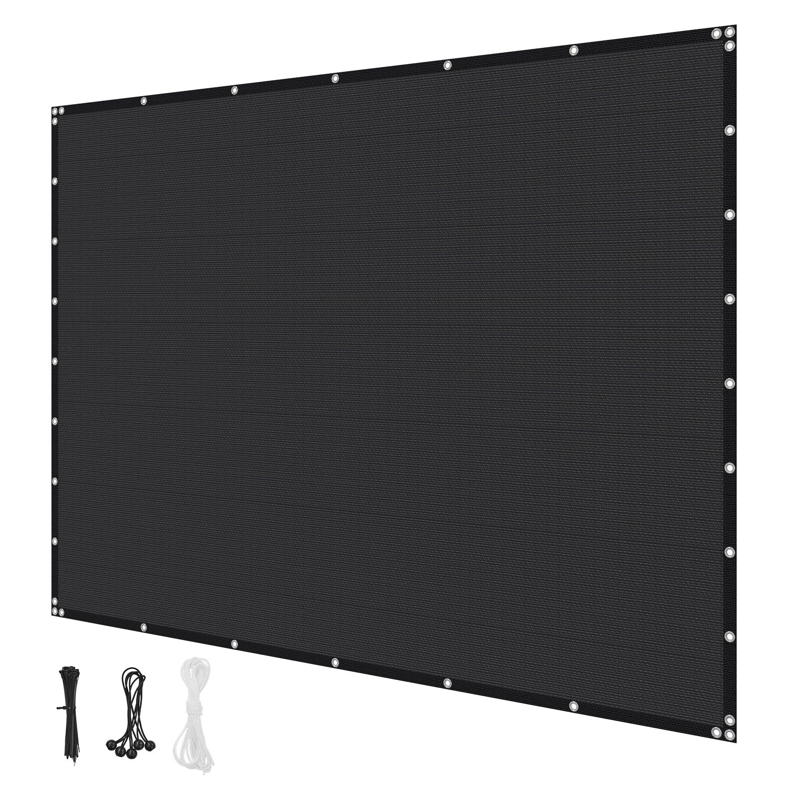 VEVOR 90% Sun Shade Cloth Privacy Screen 8 x 12 ft for Patio Garden (Black)