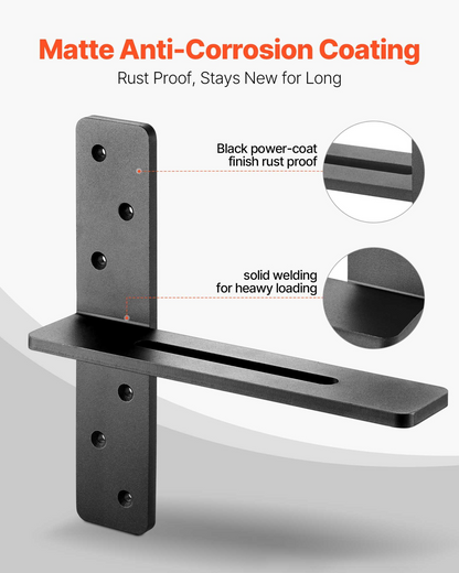 VEVOR 2 Pcs Shelf Brackets 12 inch / 304.8 mm Heavy Duty Floating Shelf Brackets