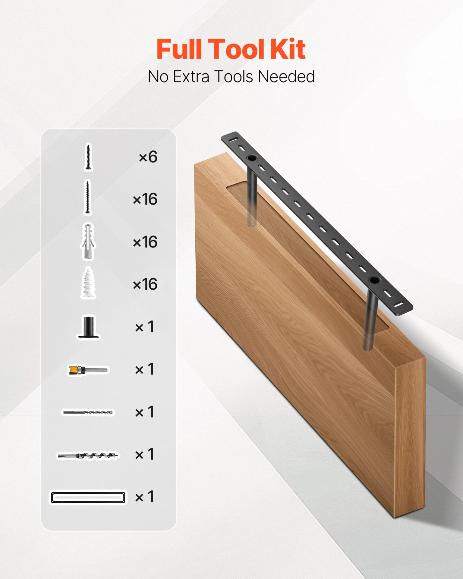 VEVOR 2 Pcs Shelf Bracket 22 inch / 558.4 mm Heavy Duty Floating Shelf Brackets