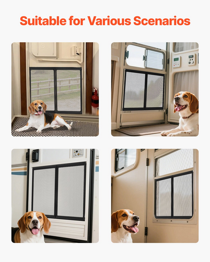 VEVOR RV Screen Door Protector 571.5 x 508 mm Door Grille Aluminum Alloy for Pet
