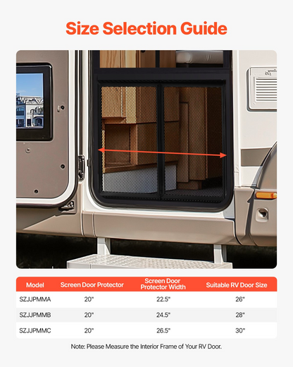 VEVOR RV Screen Door Protector 622.3 x 508mm Door Grille Aluminum Alloy for Pet