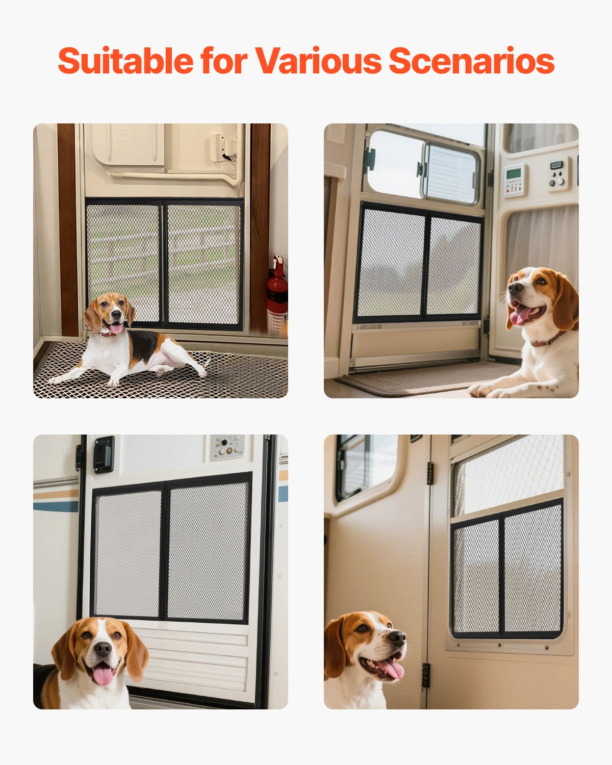 VEVOR RV Screen Door Protector 622.3 x 508mm Door Grille Aluminum Alloy for Pet