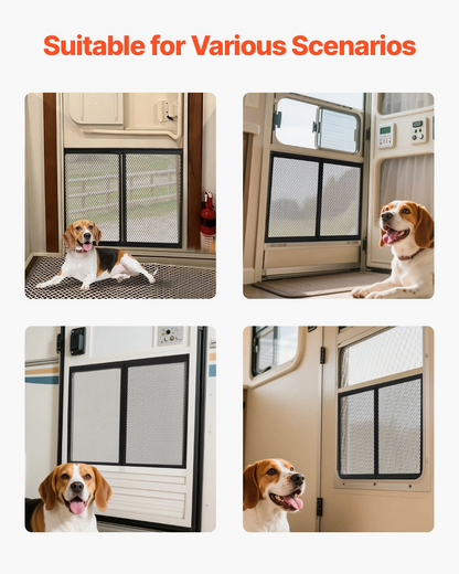 VEVOR RV Screen Door Protector 622.3 x 508mm Door Grille Aluminum Alloy for Pet