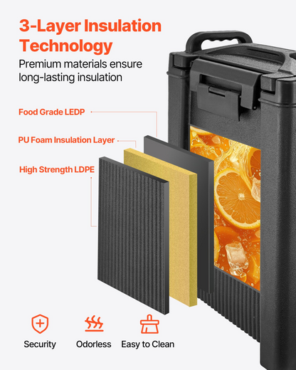 VEVOR Insulated Hot and Cold Beverage Dispenser 5Gal/19L Drink Server Pack of 2