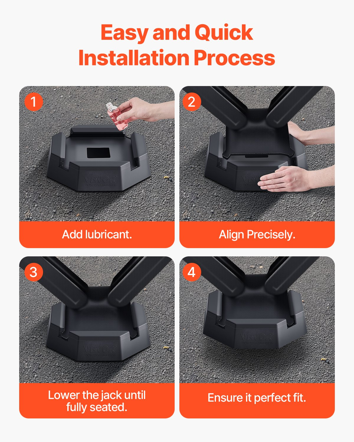 RV Leveling Pads 5000 lbs 4 Pcs Rubber Trailer Jack Pads 5.5" Square Feet