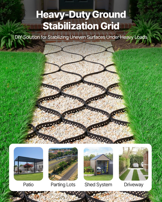 VEVOR Ground Grid 3-Inch Deep Geocell Grid 24.93x9.52FT / 7600x2900mm for Gravel
