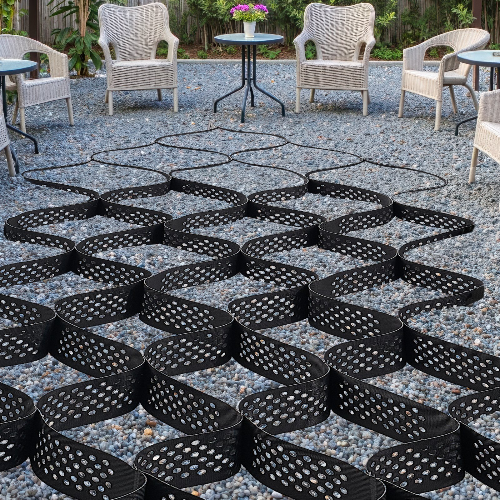 VEVOR Ground Grid 4-Inch Deep Geocell Grid 17.06x8.86FT / 5200x2700mm for Gravel