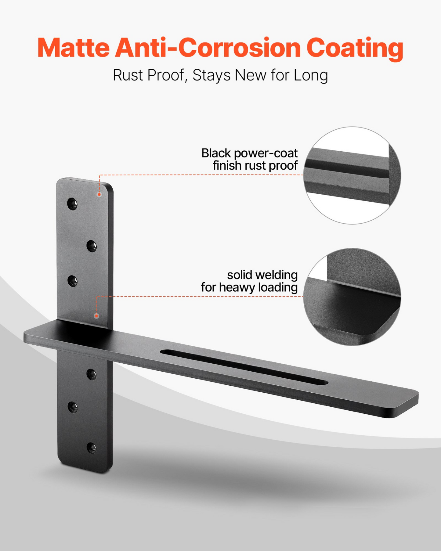 VEVOR 2 Pcs Shelf Brackets 16 inch / 406.4 mm Heavy Duty Floating Shelf Brackets