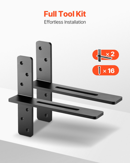 VEVOR 2 Pcs Shelf Brackets 14 inch / 355.6 mm Heavy Duty Floating Shelf Brackets