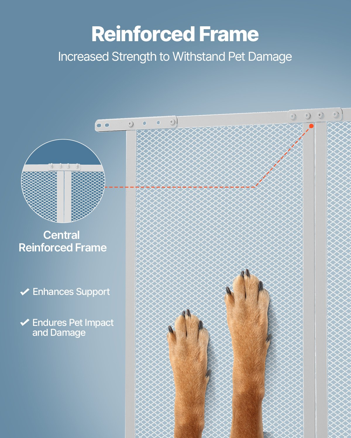 VEVOR RV Screen Door Protector 660.4 x 609.6 mm Door Grille Pet Protection White