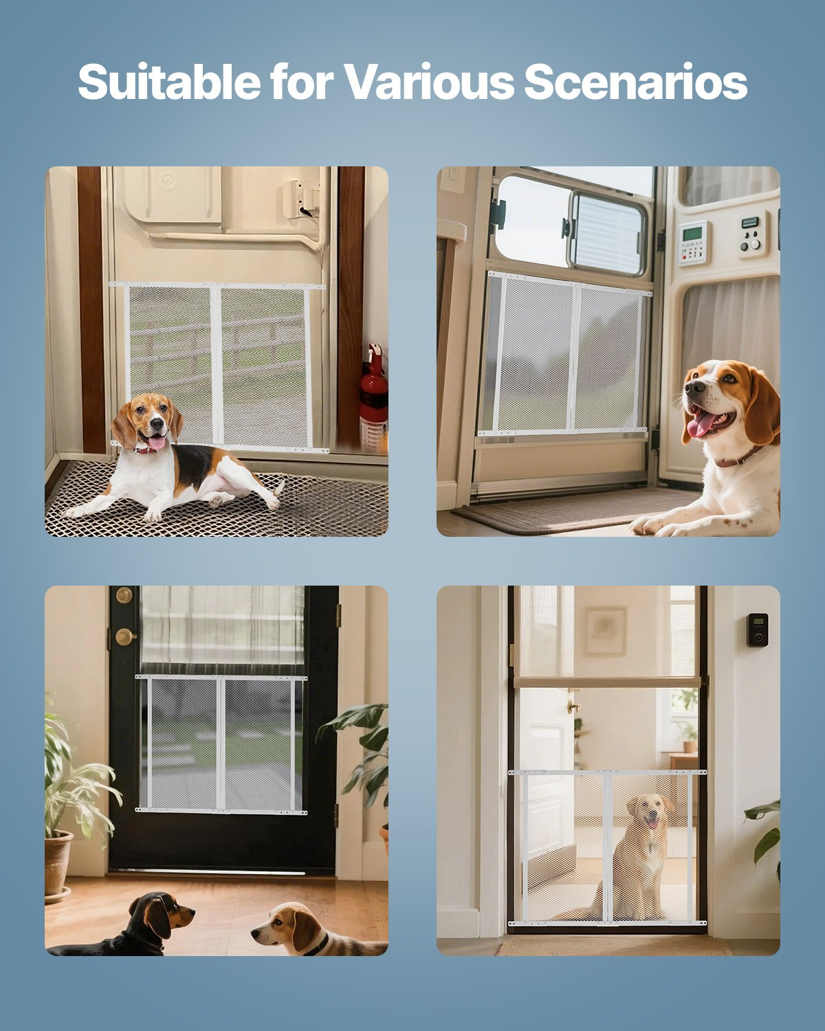 VEVOR RV Screen Door Protector 660.4 x 609.6 mm Door Grille Pet Protection White