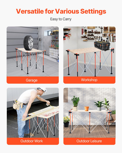 VEVOR Portable Folding Workstand 1266 x 665 mm Collapsible Work Stand 1135 kg