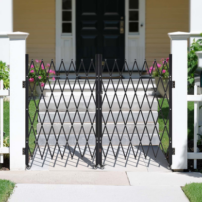 VEVOR Double Folding Security Gate Lockable Scissor Gate 129.92 x 63.19 in(WxH)
