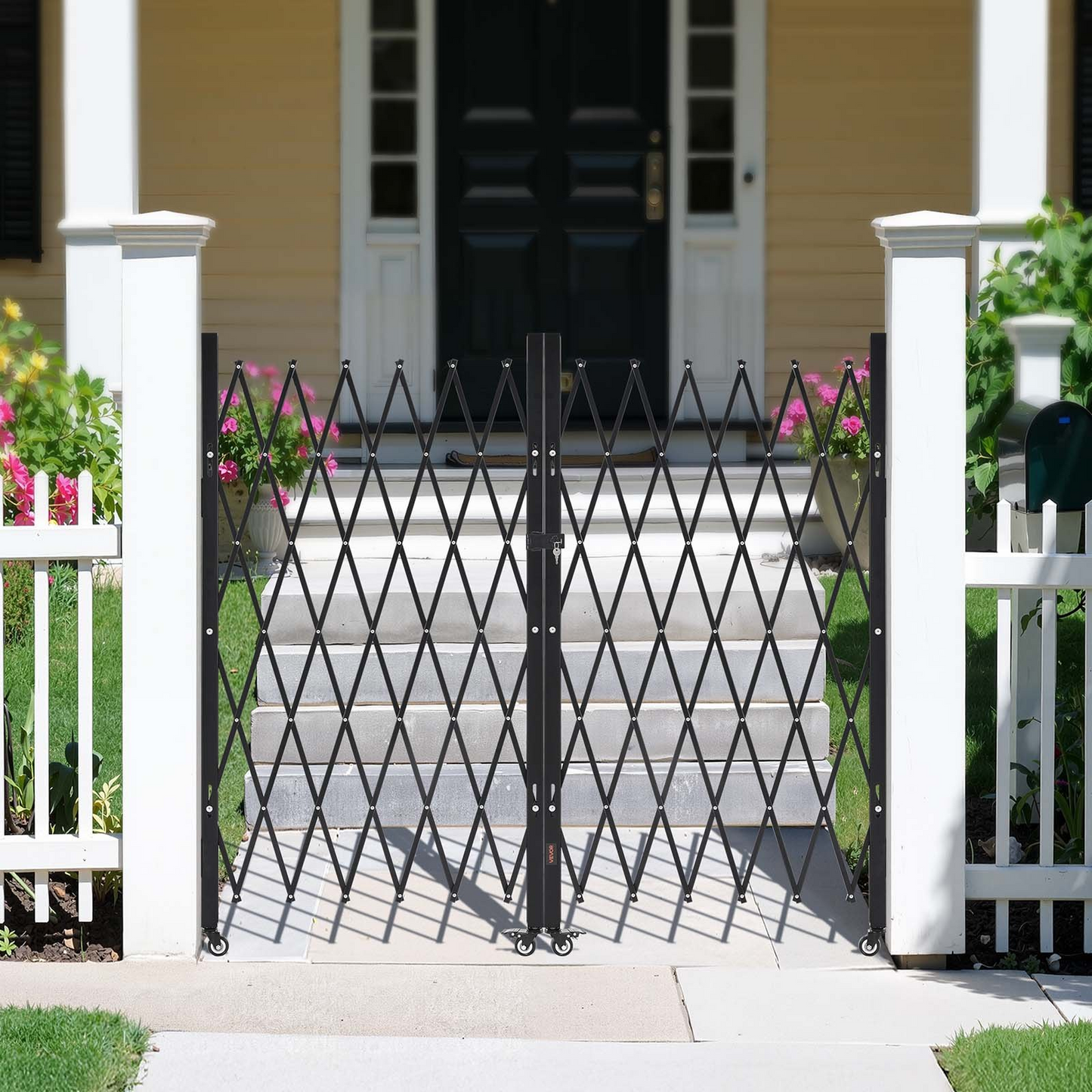 VEVOR Double Folding Security Gate Lockable Scissor Gate 125.98 x 63.19 in(WxH)