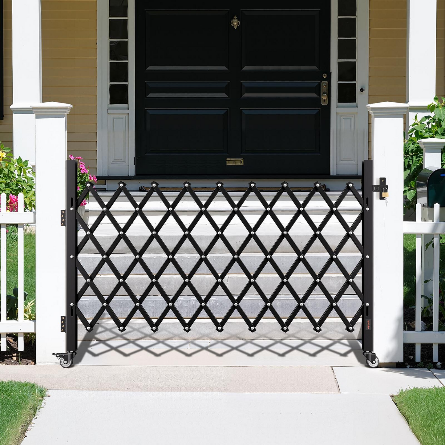 VEVOR Single Folding Security Gate Lockable Scissor Gate 74.80 x 51.57 in (WxH)