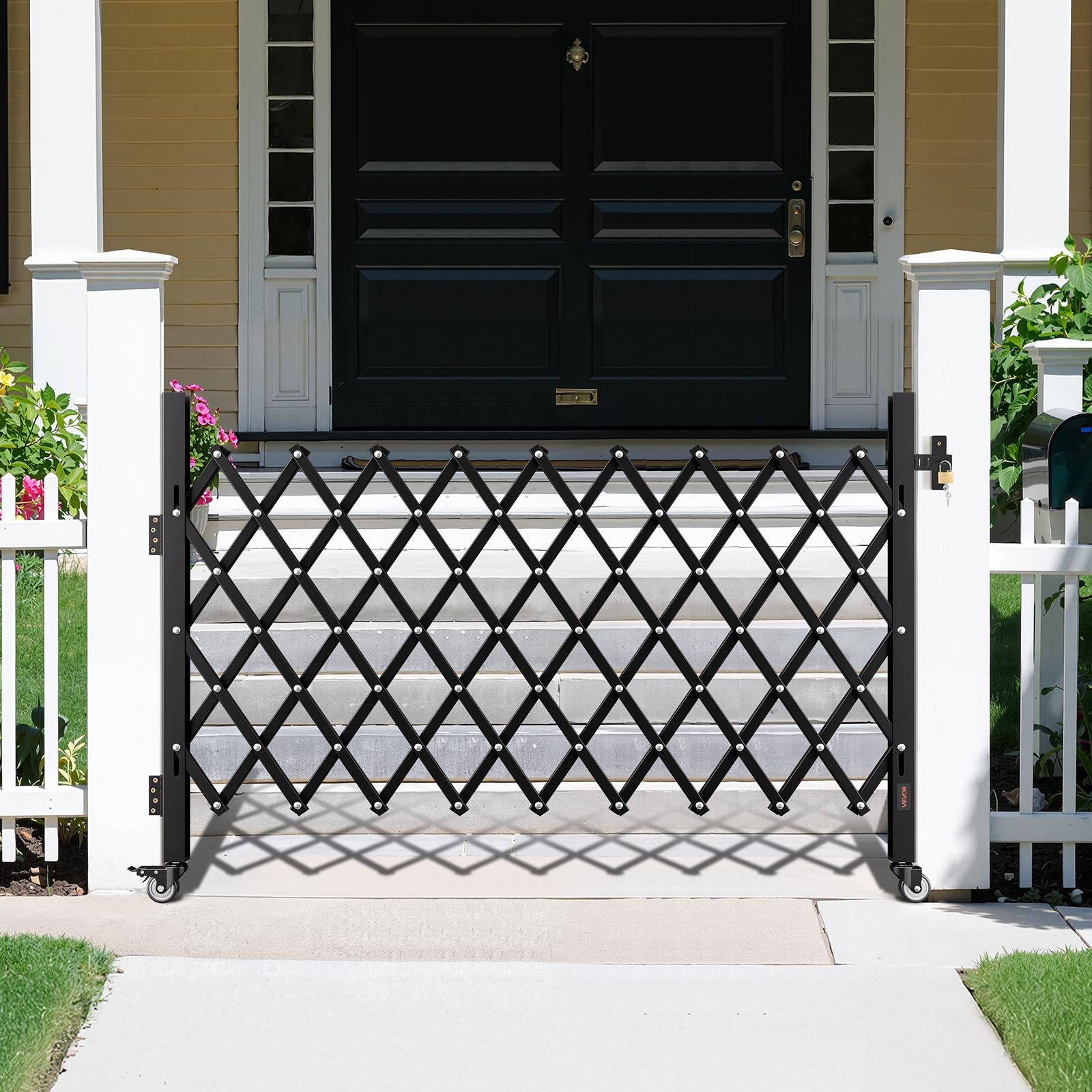 VEVOR Single Folding Security Gate Lockable Scissor Gate 74.80 x 51.57 in (WxH)
