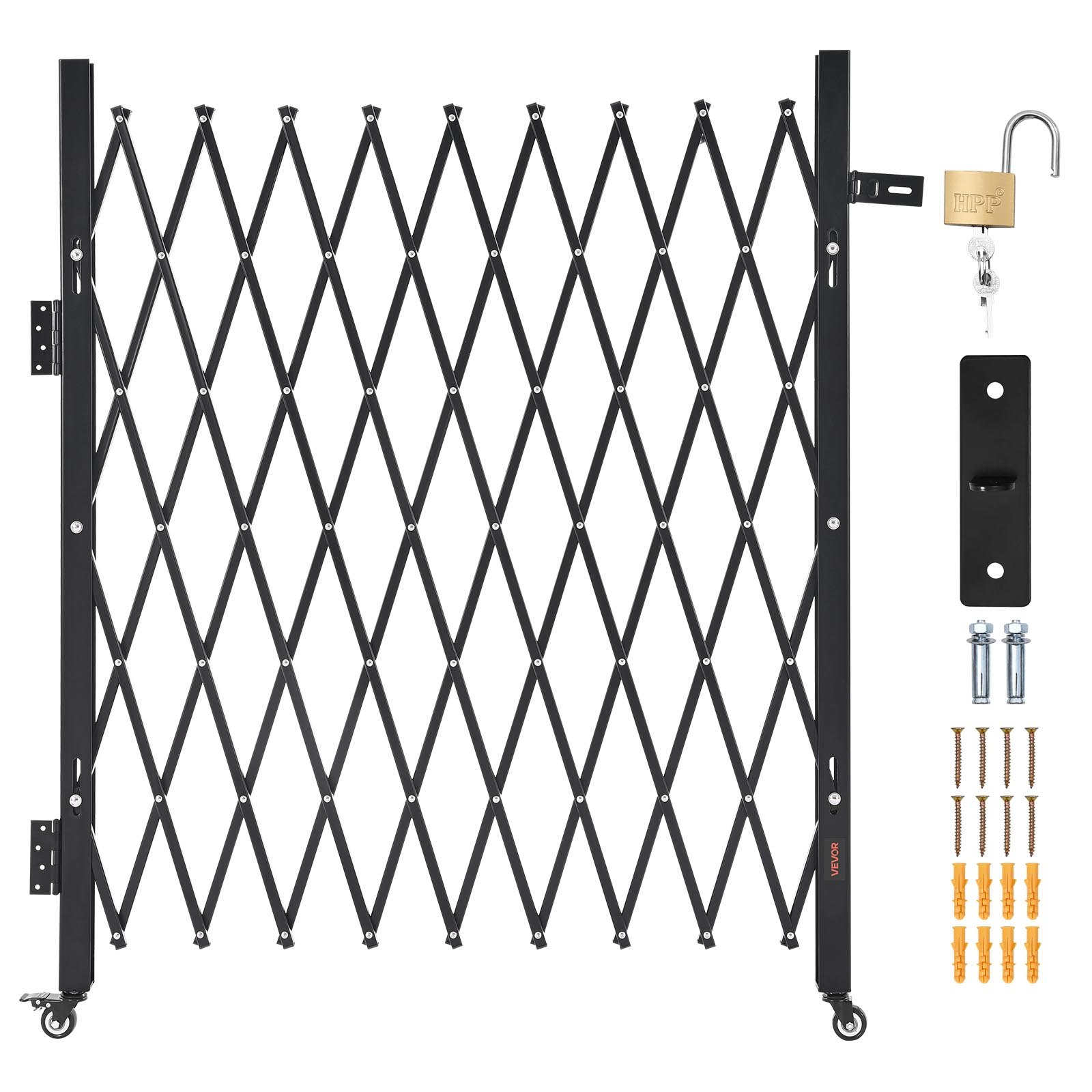 VEVOR Single Folding Security Gate Lockable Scissor Gate 74.80 x 51.57 in (WxH)