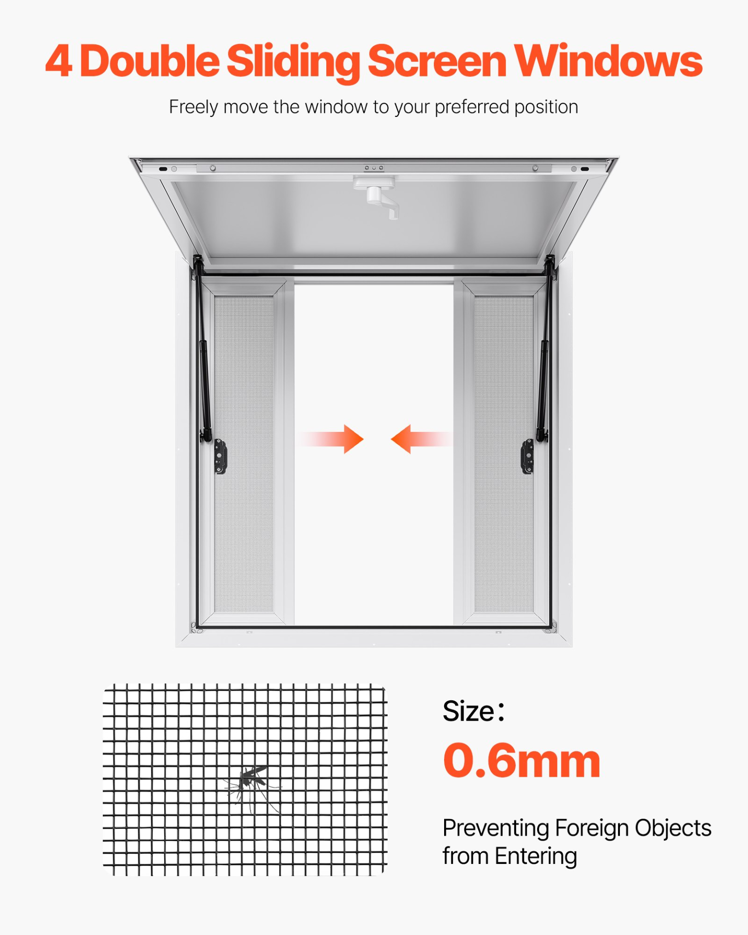 VEVOR 92x92 cm Concession Stand Serving Window Food Truck Service Awning