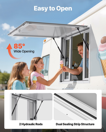 VEVOR 92x92 cm Concession Stand Serving Window Food Truck Service Awning