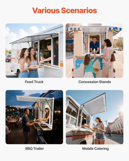 VEVOR 92x92 cm Concession Stand Serving Window Food Truck Service Awning
