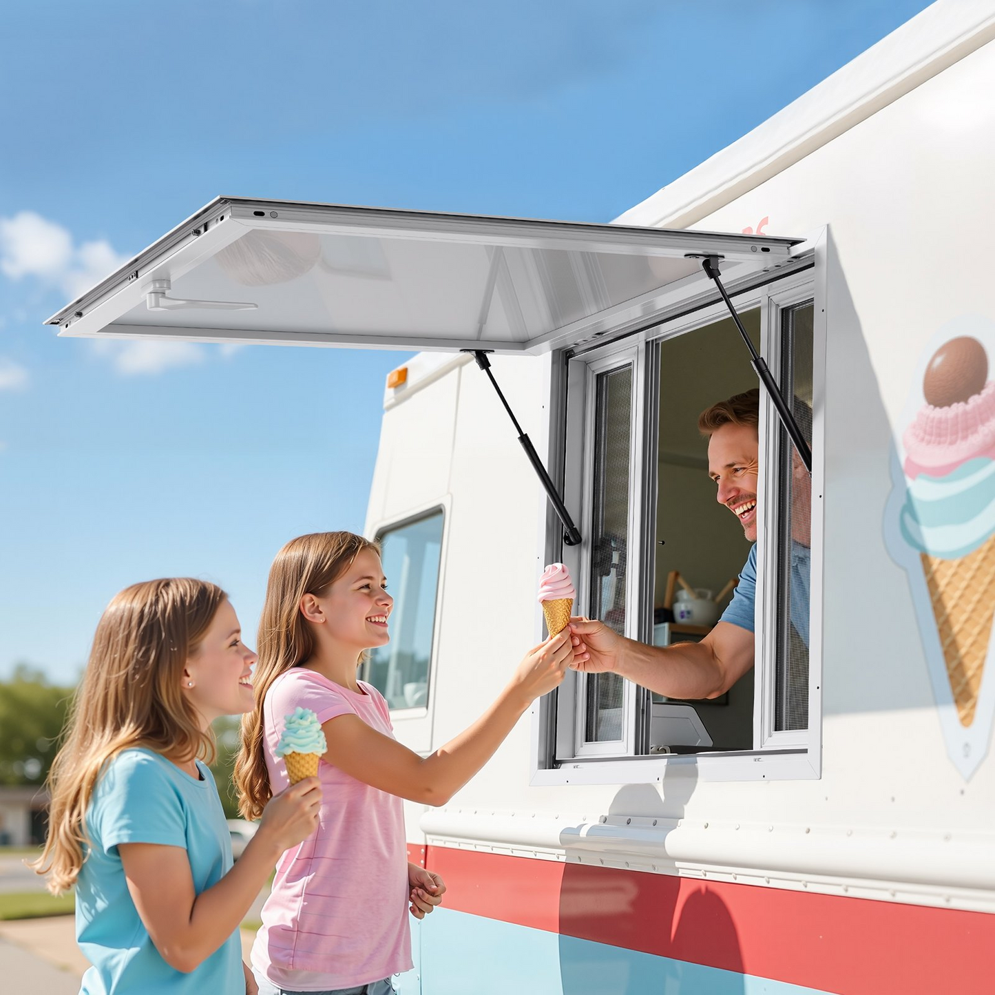 VEVOR 92x92 cm Concession Stand Serving Window Food Truck Service Awning