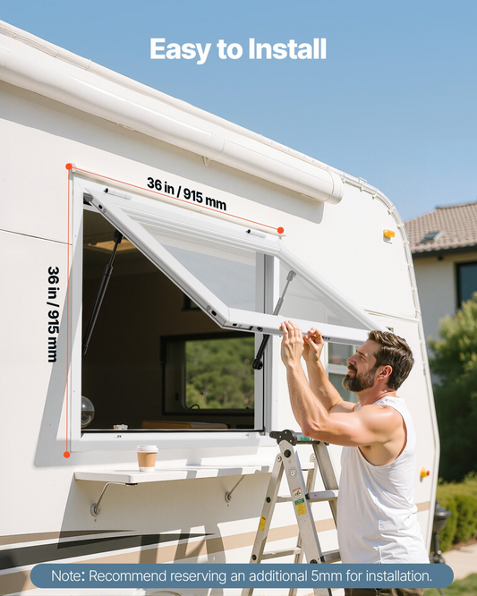VEVOR 92x92 cm Concession Stand Serving Window Food Truck Service Awning