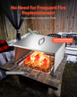 VEVOR Fire Pit Heat Deflector 645x645x370 mm Burner Cover Stainless Steel