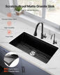 VEVOR 84 cm Granite Kitchen Sink Undermount Single Bowl Drop-In Basin for RV Bar