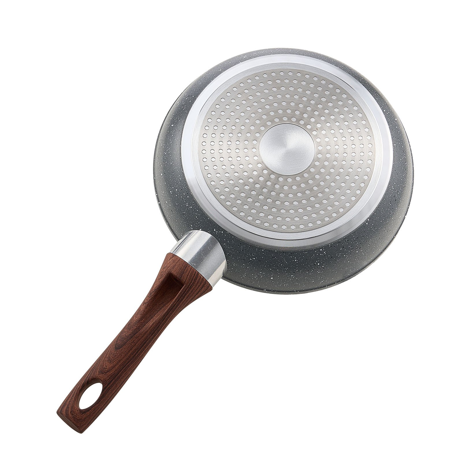 VEVOR 3Pcs Frying Pan Aluminum Skillet Set 250 280 325 mm Nonstick Seasoned Grey