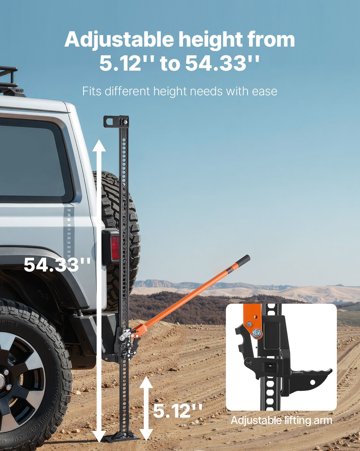 VEVOR 153cm Off Road Farm Jack Hoist 3.18 Ton High Lift Tractor Vehicle's Winch