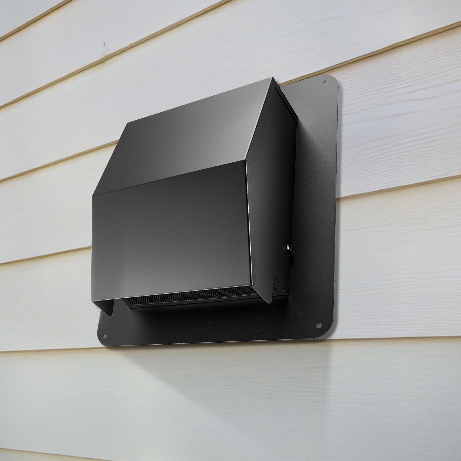 VEVOR 198mm Hooded Wall Vent Cover SPCC Steel Roof Exhaust 1 Pack Black