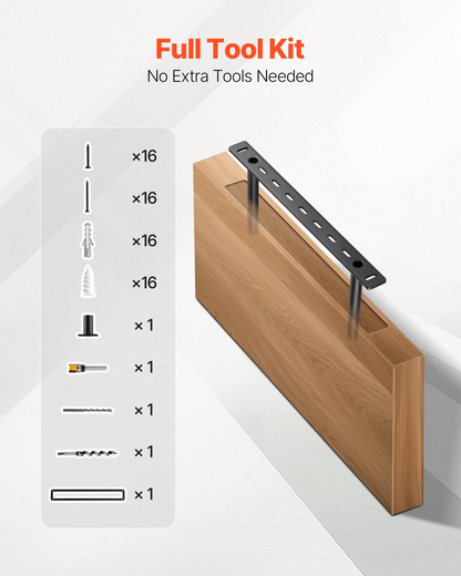 VEVOR 2 Pcs Shelf Brackets 16 inch / 406.4 mm Heavy Duty Floating Shelf Brackets