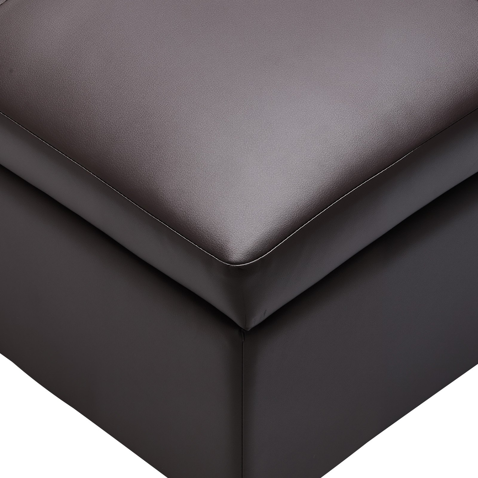 VEVOR 28 in Square Leather Ottoman with Storage Coffee Table for Living Room