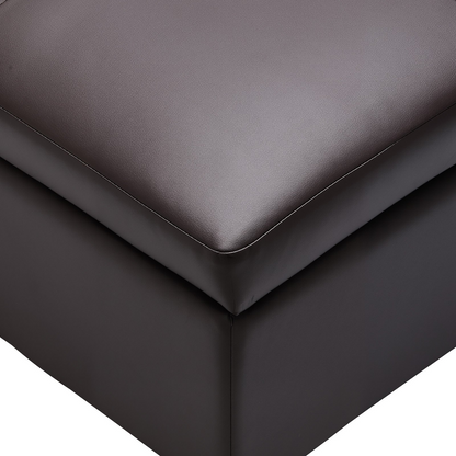 VEVOR 28 in Square Leather Ottoman with Storage Coffee Table for Living Room