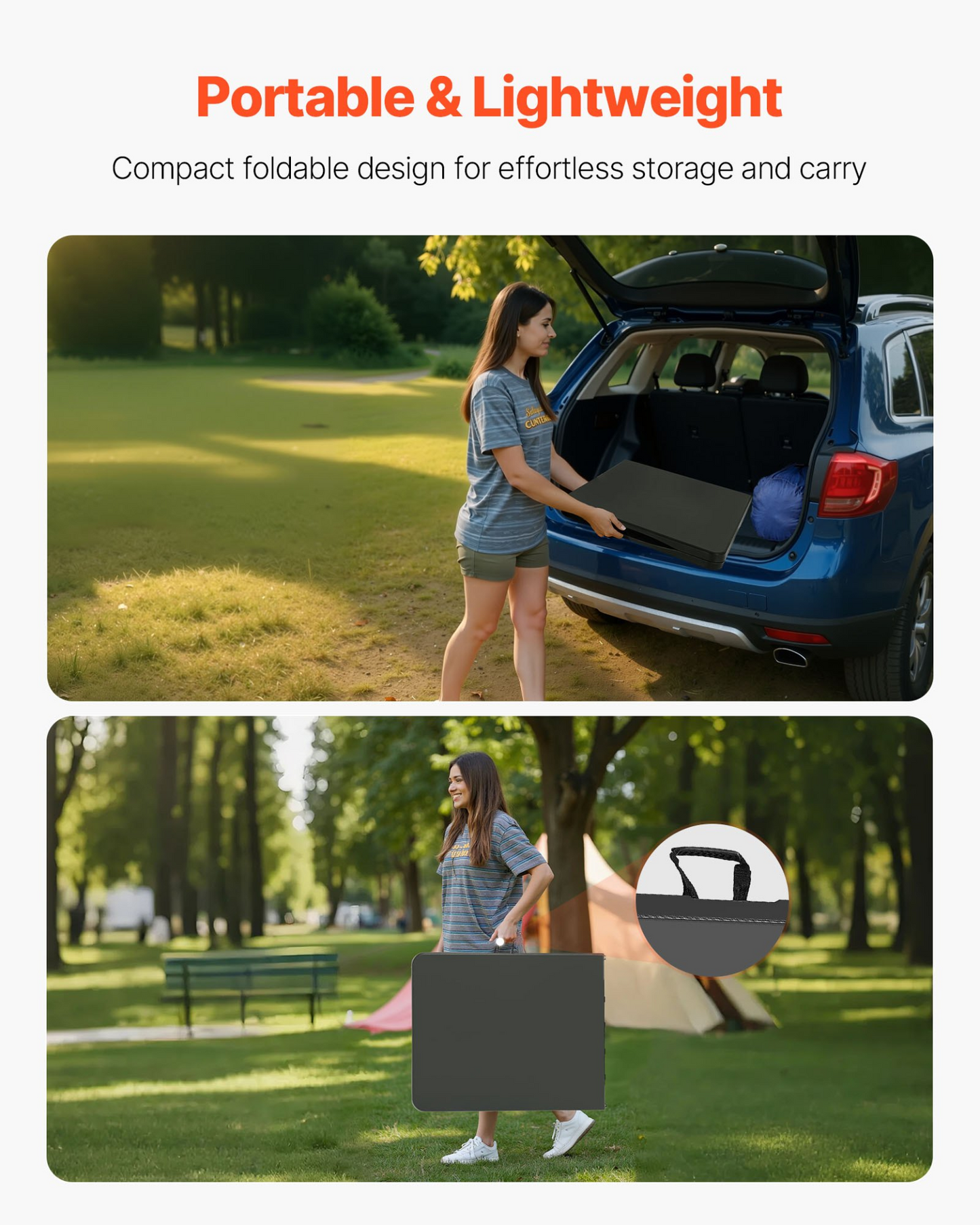 VEVOR 180cm Plastic Folding Table Portable Picnic Table Handle Indoor Outdoor