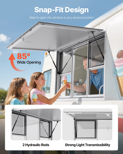 VEVOR 152x92 cm Concession Stand Serving Window Food Truck Service Awning