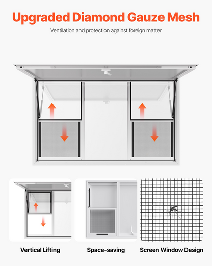 VEVOR 152x92 cm Concession Stand Serving Window Food Truck Service Awning