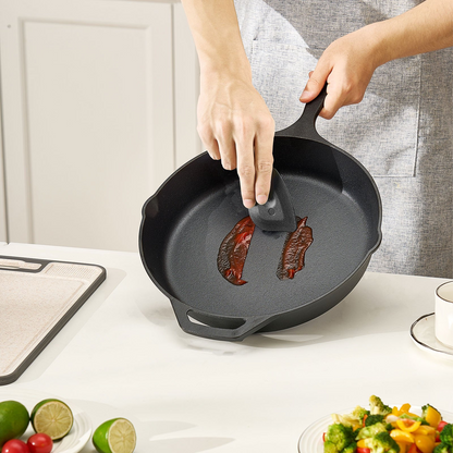 VEVOR 4 Piece Cast Iron Skillet Frying Pan Set 155 205 260 305 mm Handle Black