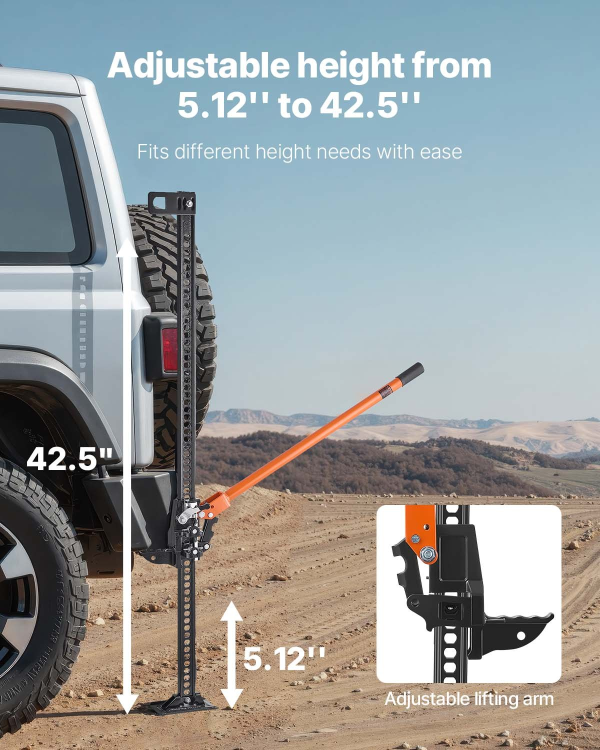 VEVOR 122cm Off Road Farm Jack Hoist 3.18 Ton High Lift Tractor Vehicle's Winch