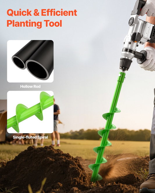 VEVOR Auger Drill Bit 2.36 x 31.1 in Earth Spiral Post Hole Digger Planter Tool
