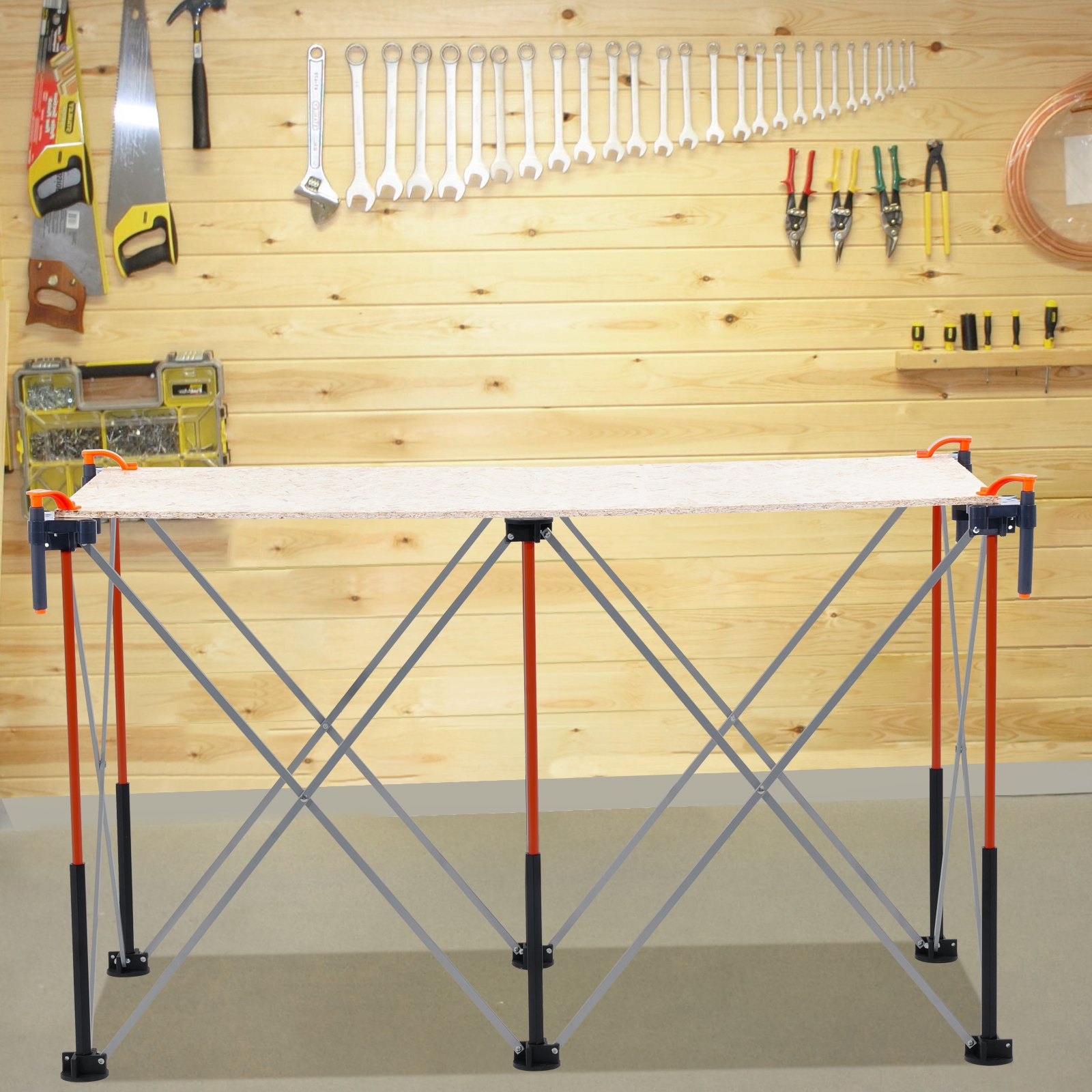 VEVOR Portable Folding Workstand 1267 x 665 mm Collapsible Work Stand 1135 kg