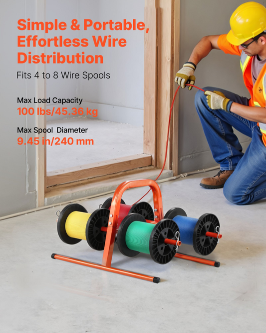 VEVOR Hand Caddy Wire Dispenser for Up to 8 Spools Electrical Industrial Retail