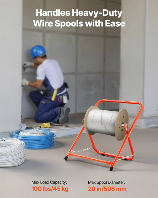 VEVOR Foldable Wire Spool Rack Heavy Duty Cable Caddy Electrical Industrial