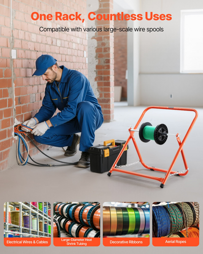VEVOR Foldable Wire Spool Rack Heavy Duty Cable Caddy Electrical Industrial
