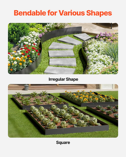 VEVOR Steel Landscape Edging 3 Packs 40 x 8 in Rust-Resistant Pathway Divider