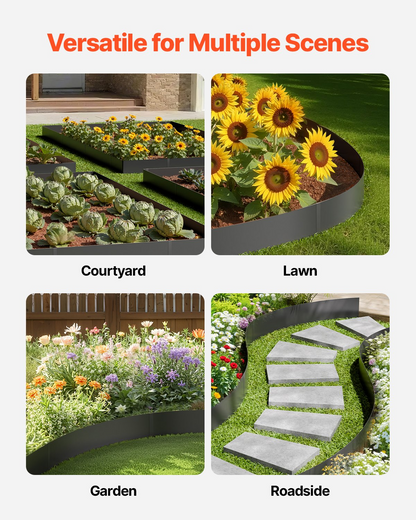VEVOR Steel Landscape Edging 3 Packs 40 x 8 in Rust-Resistant Pathway Divider