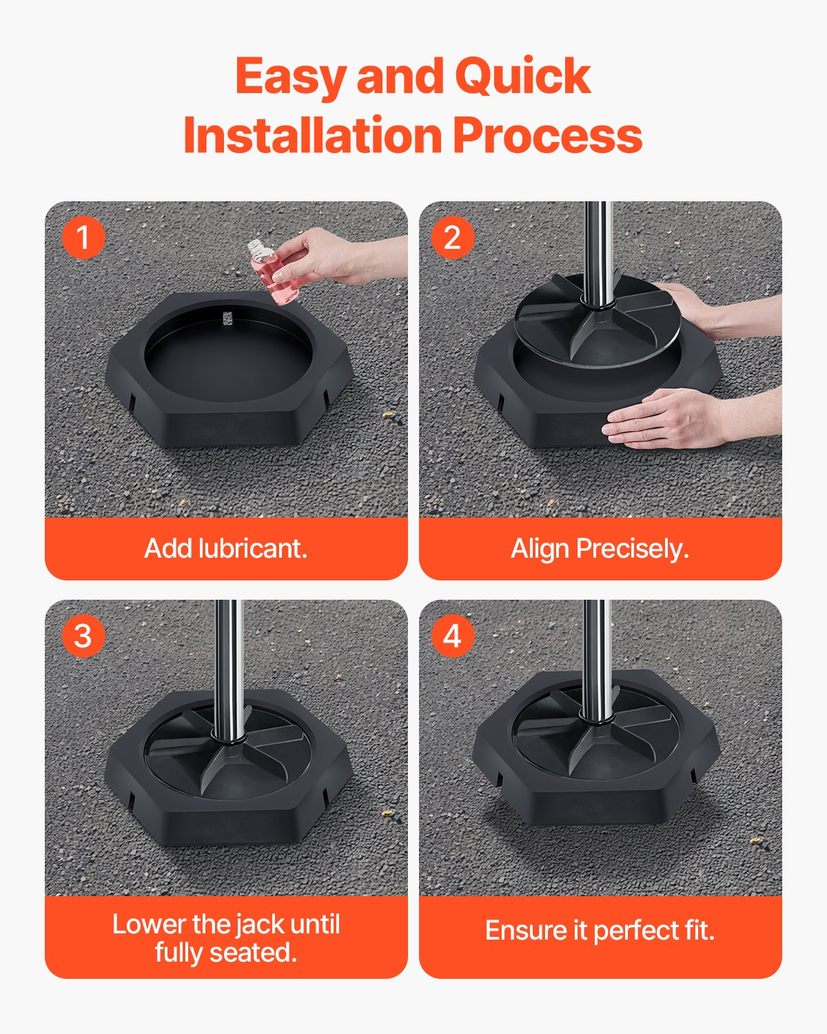 RV Leveling Pads 5000lbs 4 Pcs Rubber Trailer Jack Pads for 10" Round Feet
